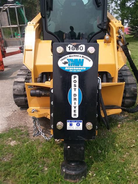 post pounder for mini excavator|skidsteer mounted post pounder.